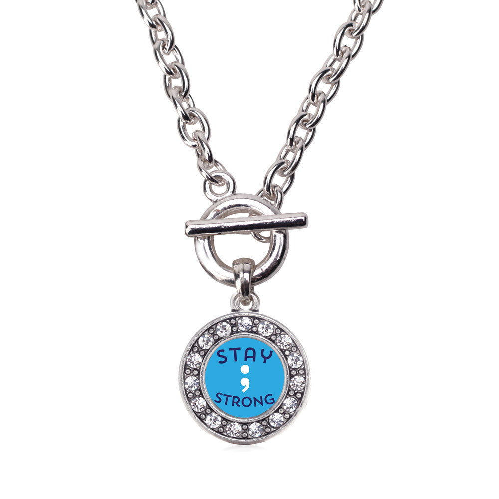 Stay Strong Semicolon Movement Circle Charm
