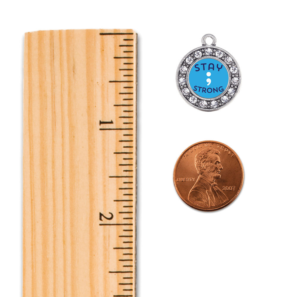 Stay Strong Semicolon Movement Circle Charm