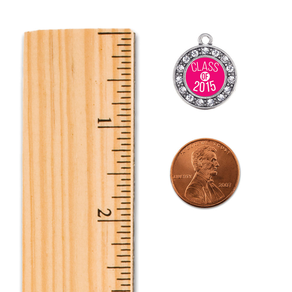 Class of 2015 Hot Pink Circle Charm