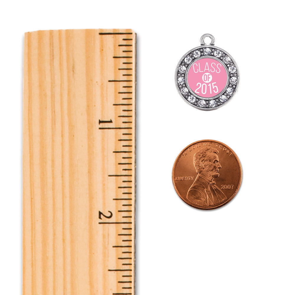Class of 2015 Light Pink Circle Charm