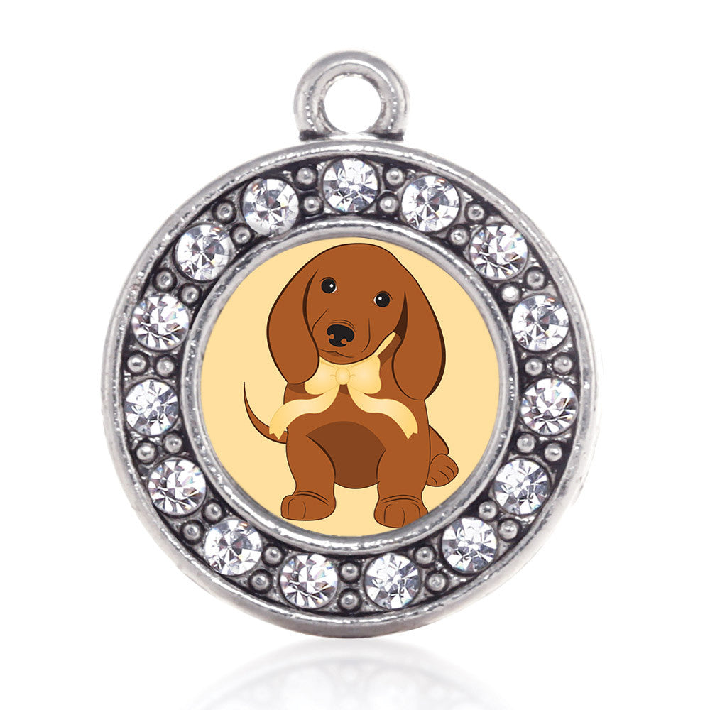Cute Little Dachshund Circle Charm