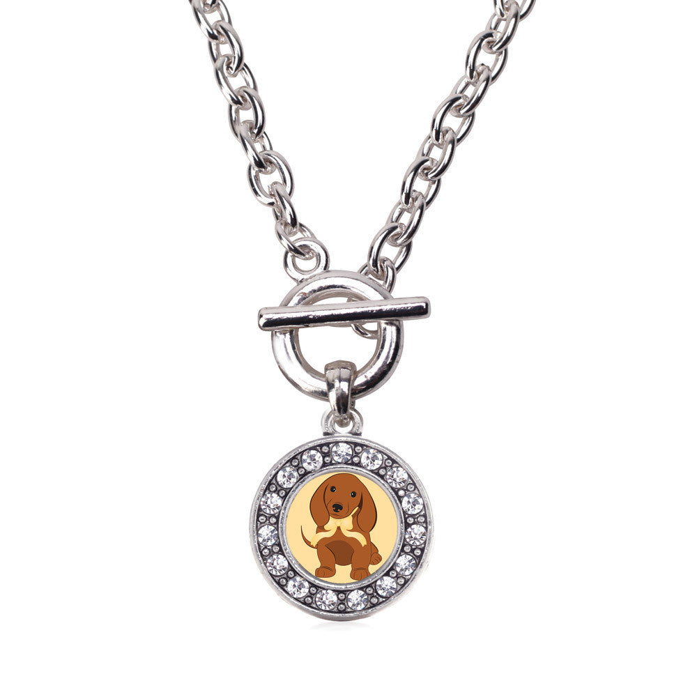 Cute Little Dachshund Circle Charm