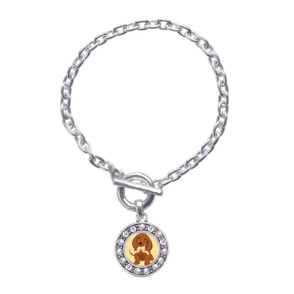 Cute Little Dachshund Circle Charm
