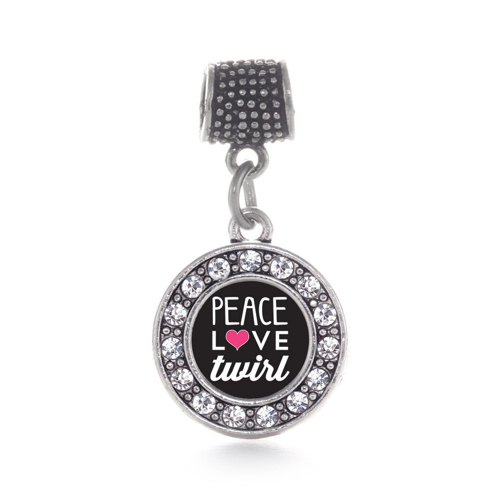 Peace Love Twirl  Circle Charm