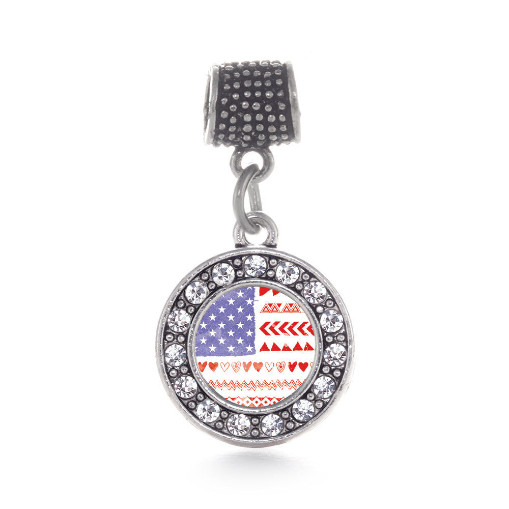 American Flag - Cute Circle Charm