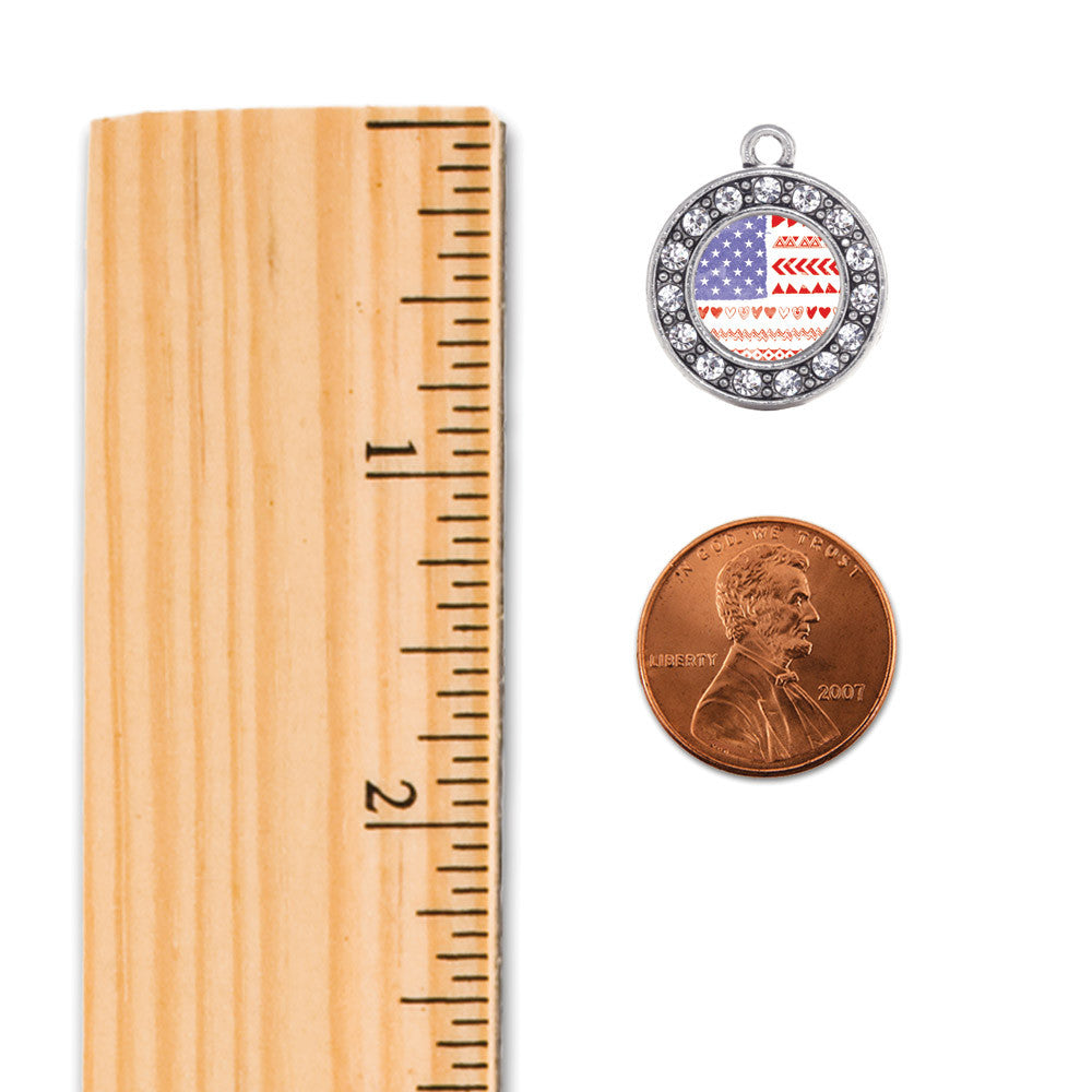 American Flag - Cute Circle Charm