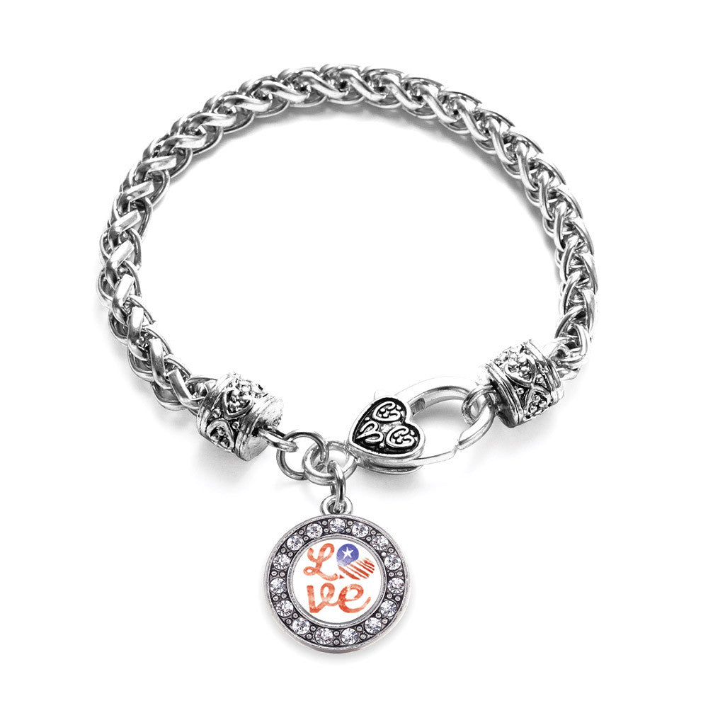 Love USA Circle Charm