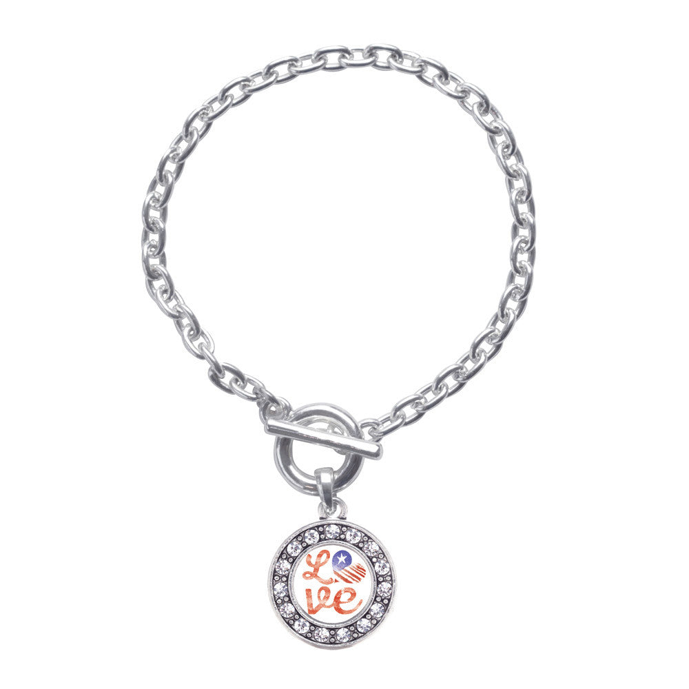 Love USA Circle Charm