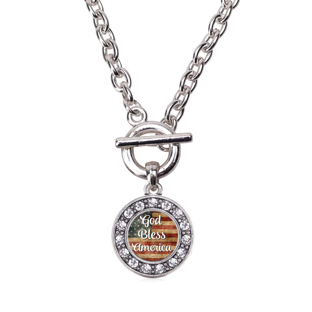 God Bless America Circle Charm