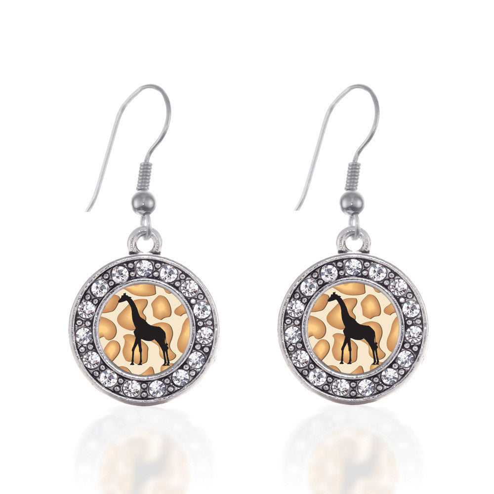 Giraffe Silhouette Circle Charm