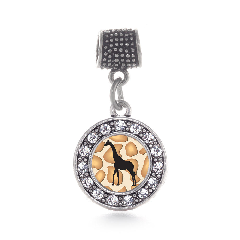 Giraffe Silhouette Circle Charm
