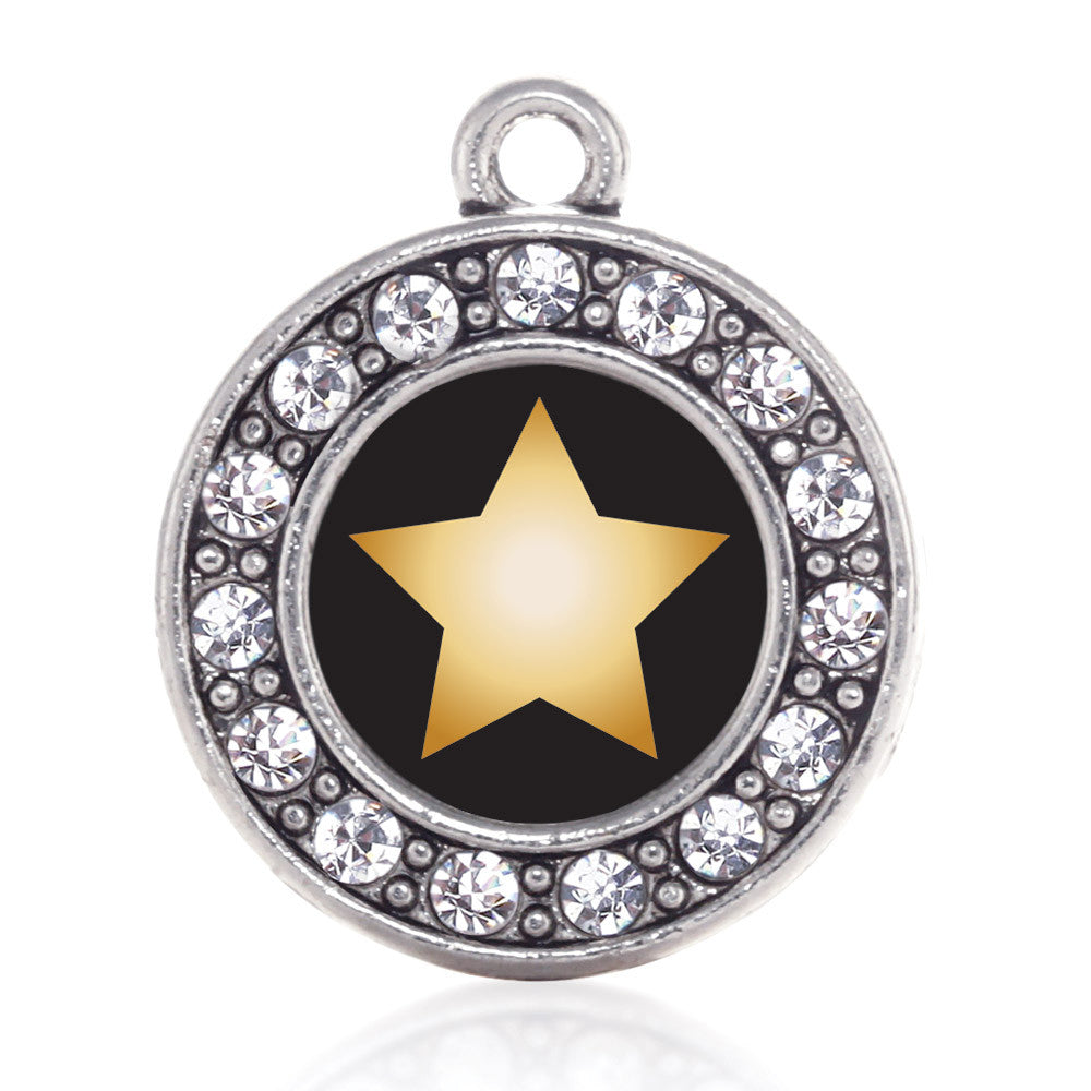 Golden Star Circle Charm