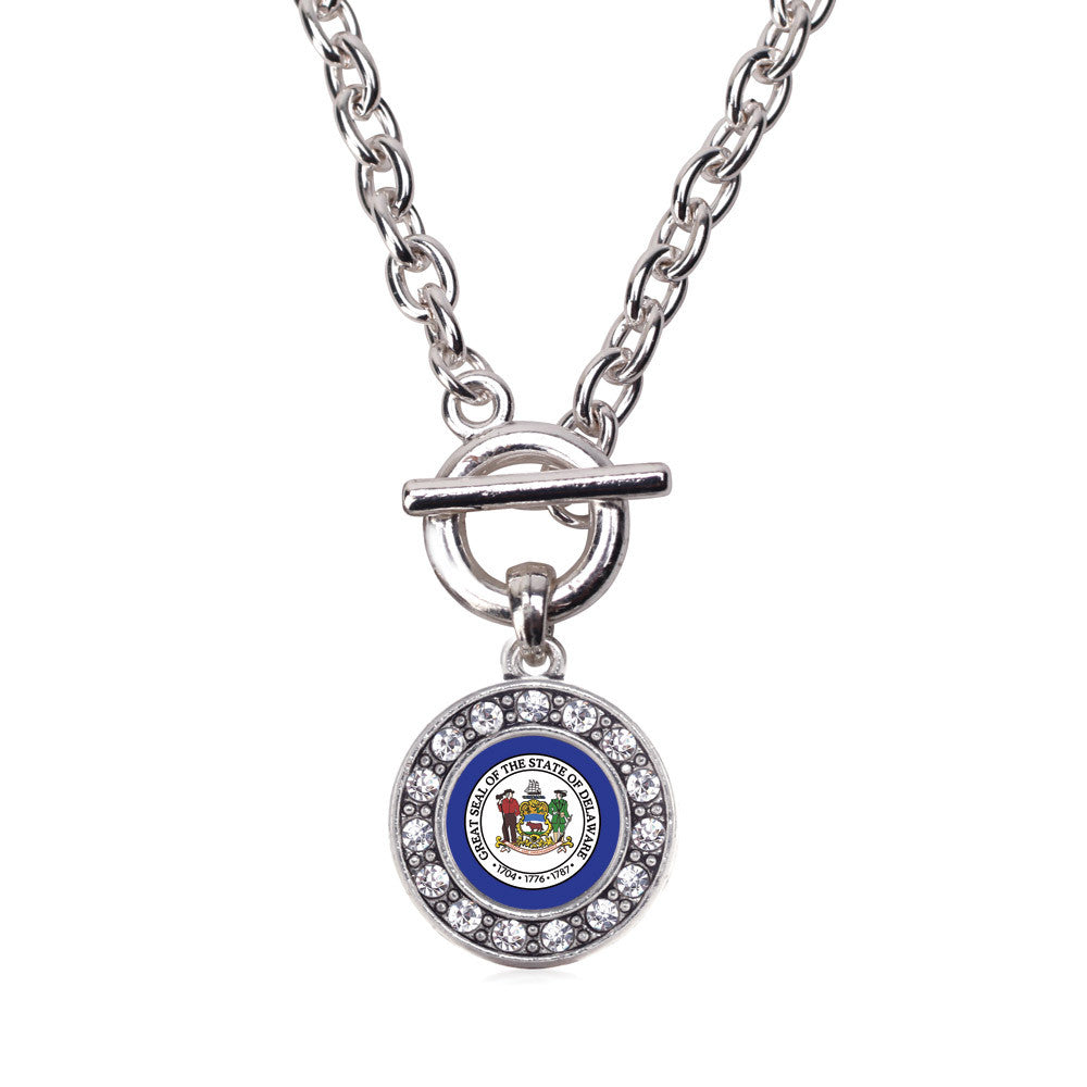 Delaware Flag Circle Charm