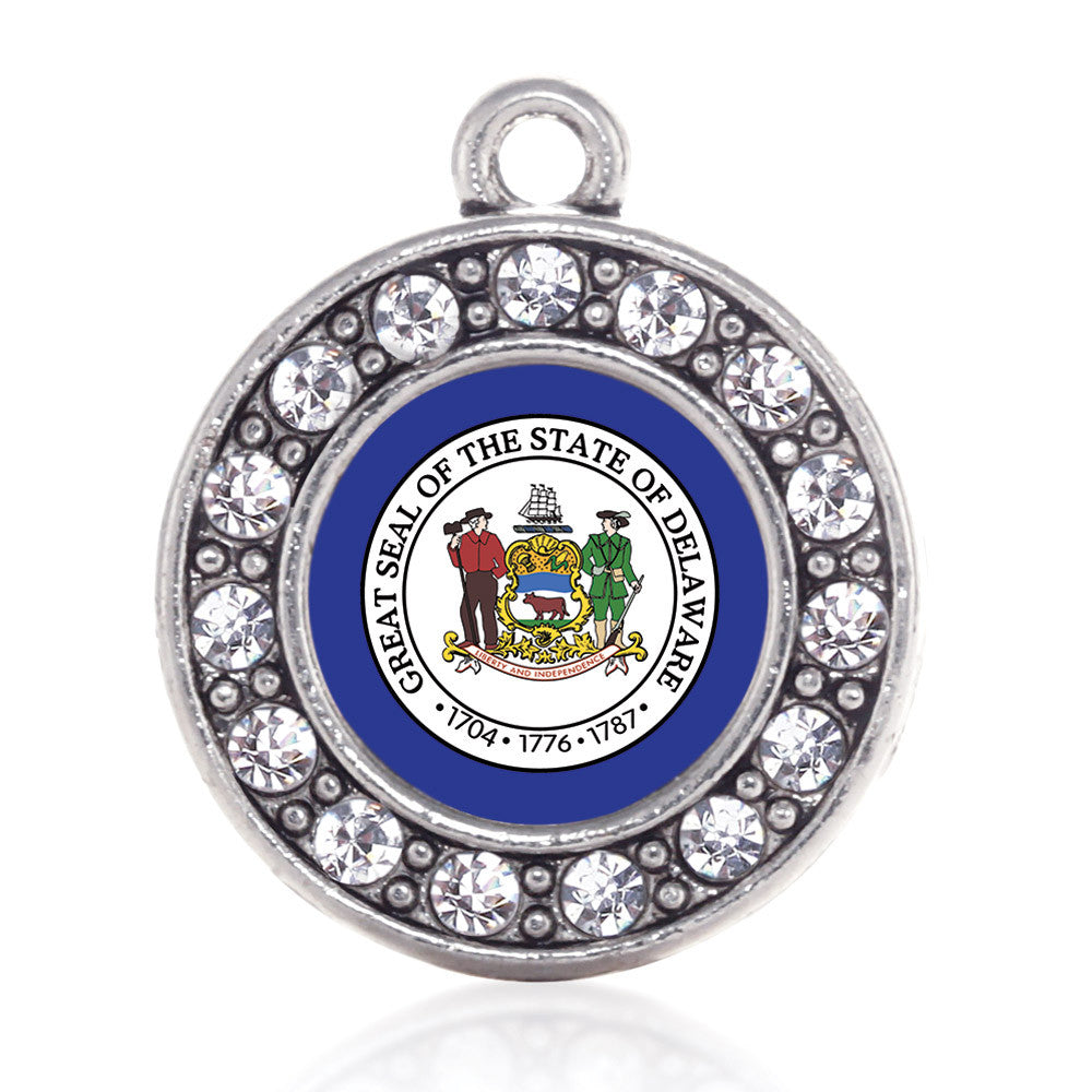 Delaware Flag Circle Charm