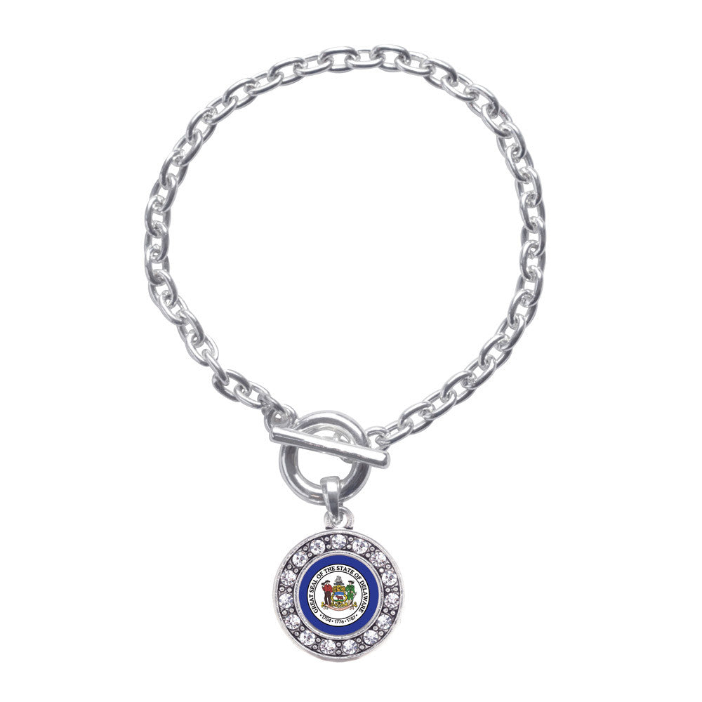 Delaware Flag Circle Charm