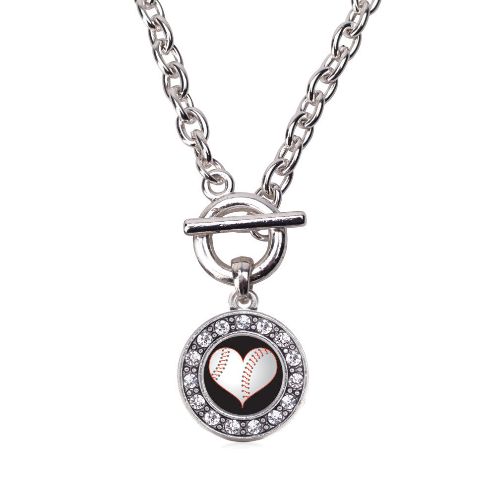 Heart Of A Baseball Player Circle Charm
