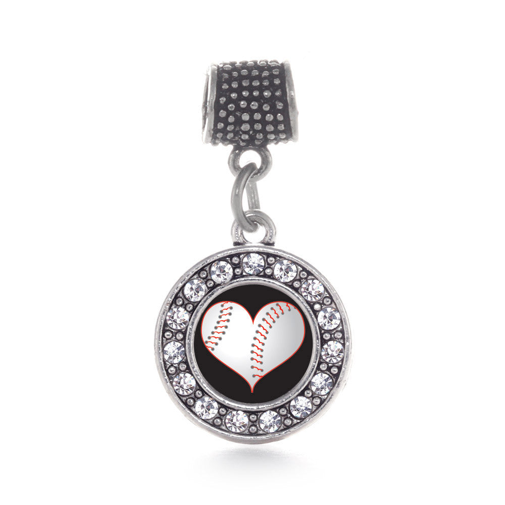Heart Of A Baseball Player Circle Charm