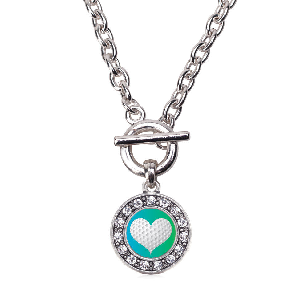Heart Of A Golfer Circle Charm