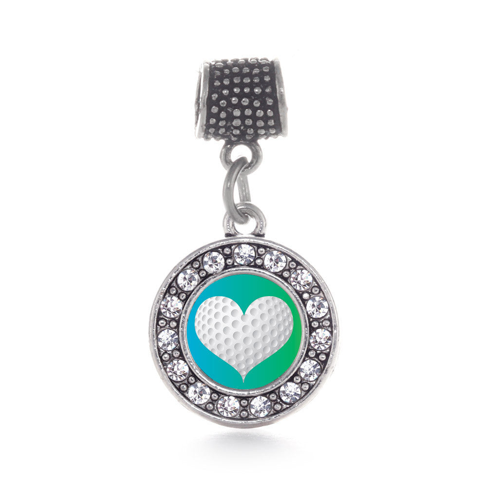 Heart Of A Golfer Circle Charm