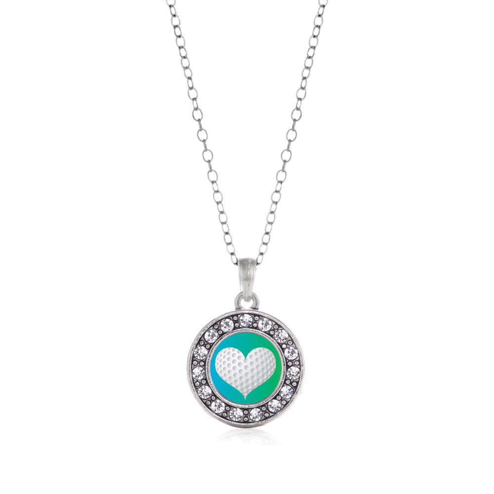 Heart Of A Golfer Circle Charm