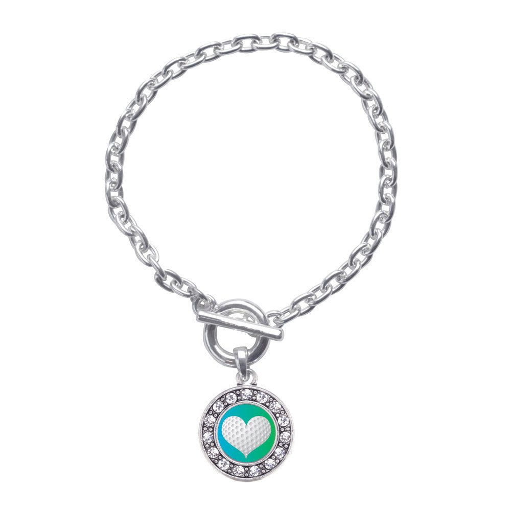 Heart Of A Golfer Circle Charm