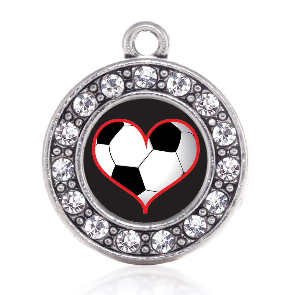 Heart Of A Soccer Player Circle Charm