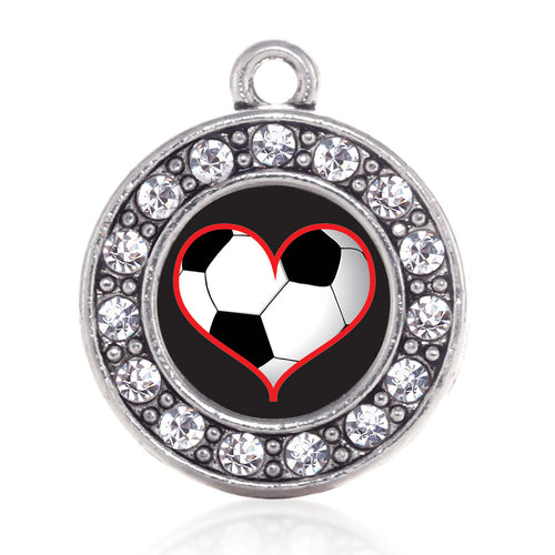 Heart Of A Soccer Player Circle Charm