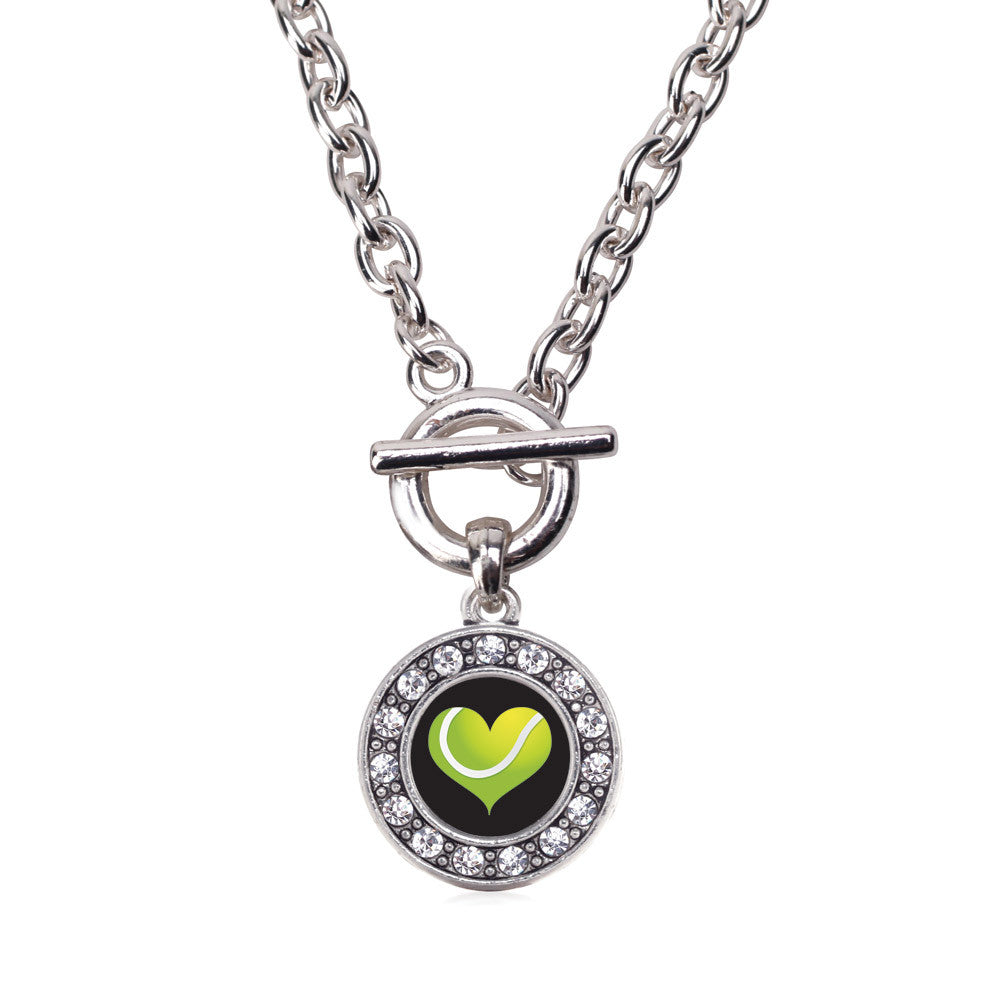 Heart Of A Tennis Player Circle Charm