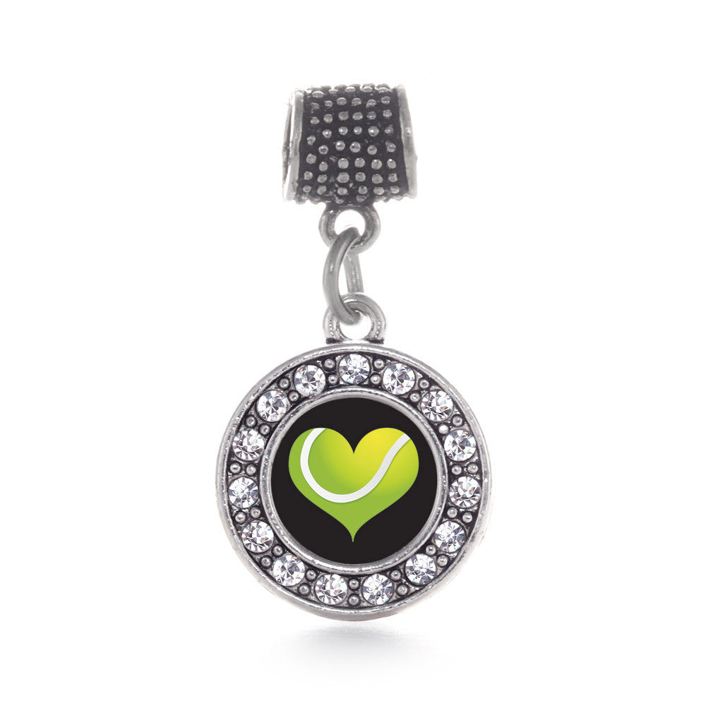 Heart Of A Tennis Player Circle Charm
