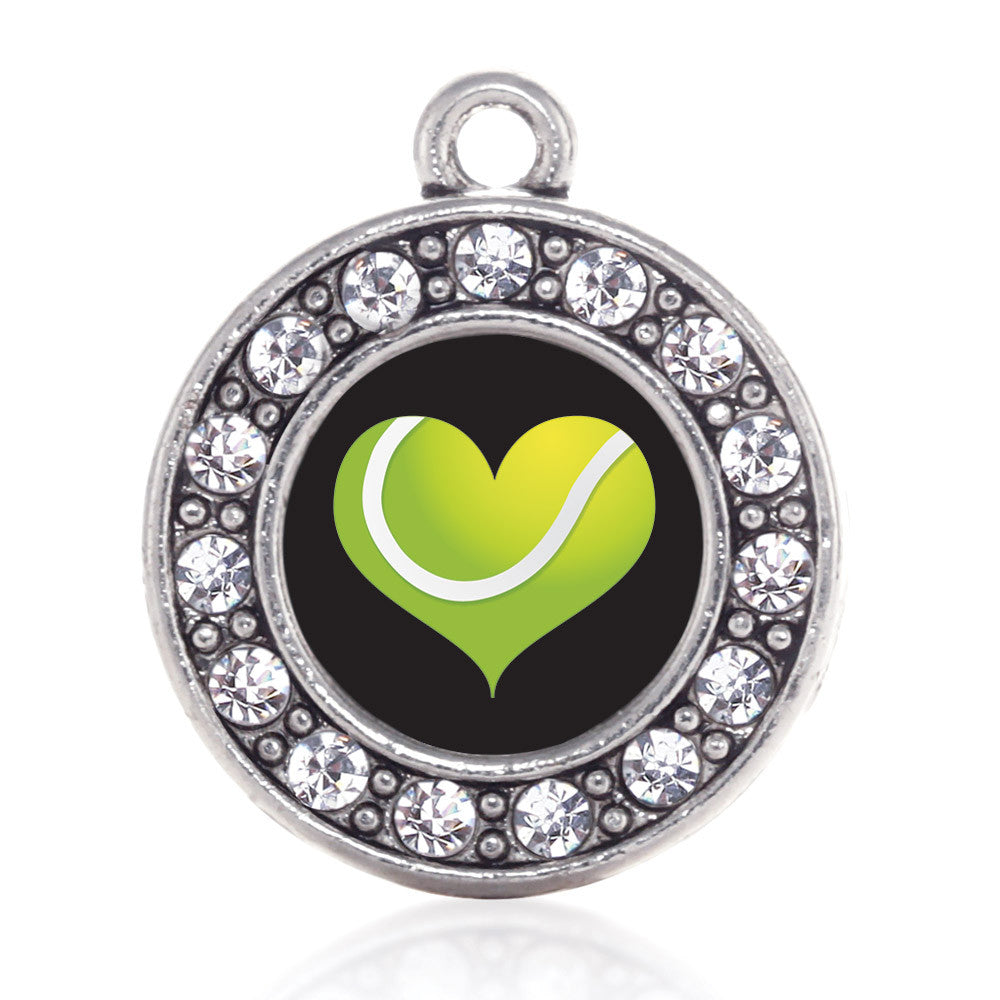 Heart Of A Tennis Player Circle Charm
