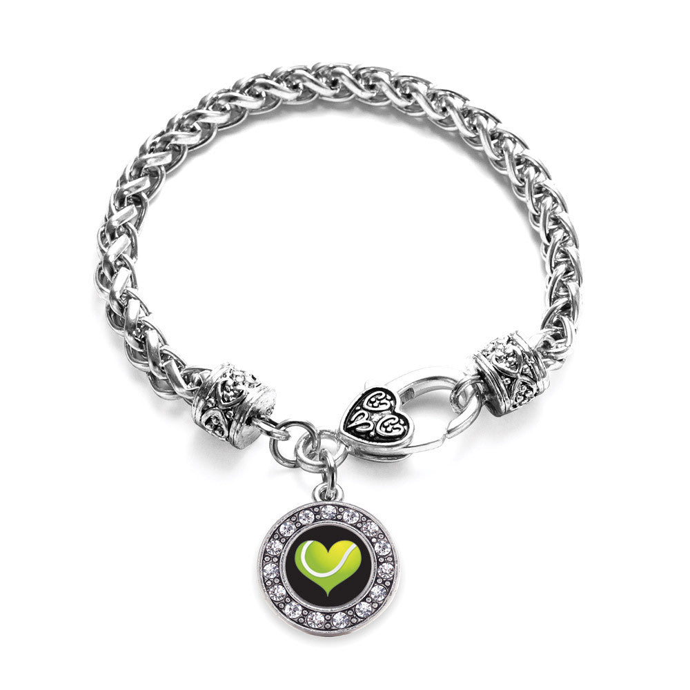 Heart Of A Tennis Player Circle Charm