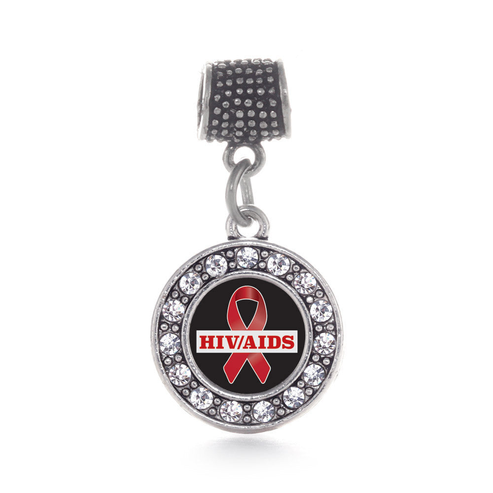 HIV/AIDS Awareness Ribbon Circle Charm