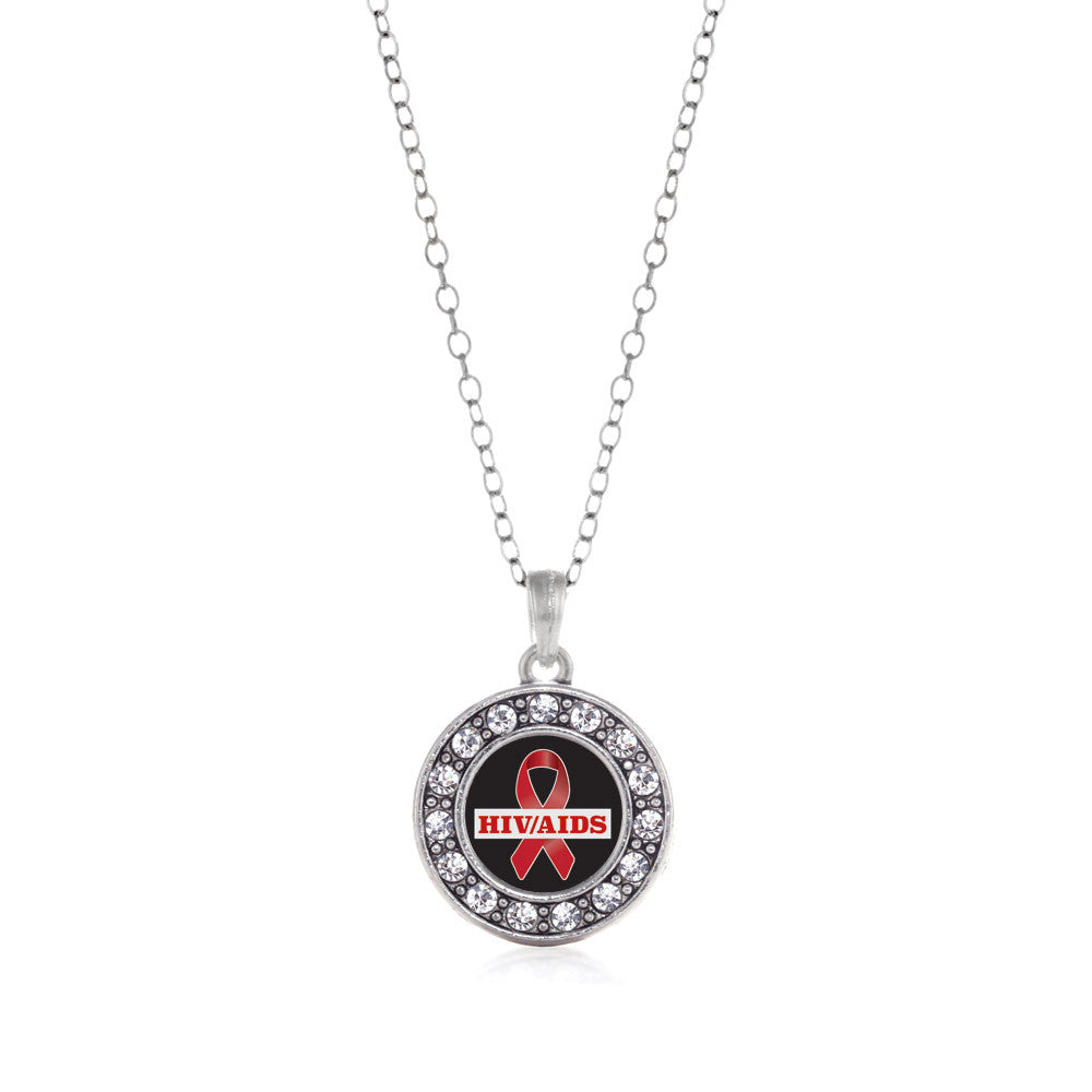 HIV/AIDS Awareness Ribbon Circle Charm