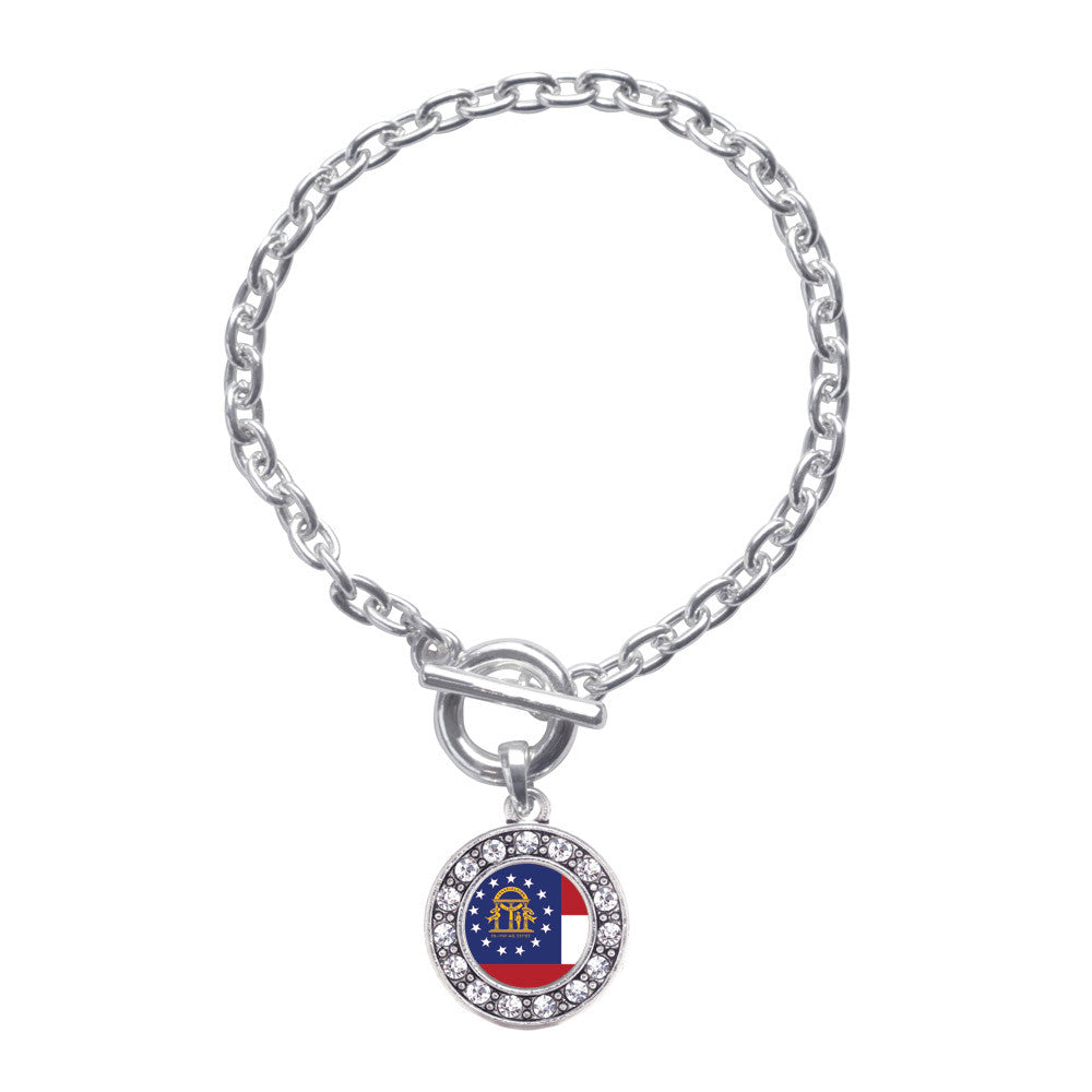 Georgia Flag Circle Charm