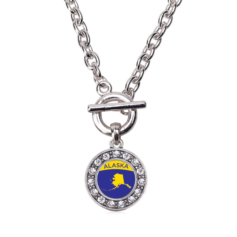 Alaska Outline Circle Charm