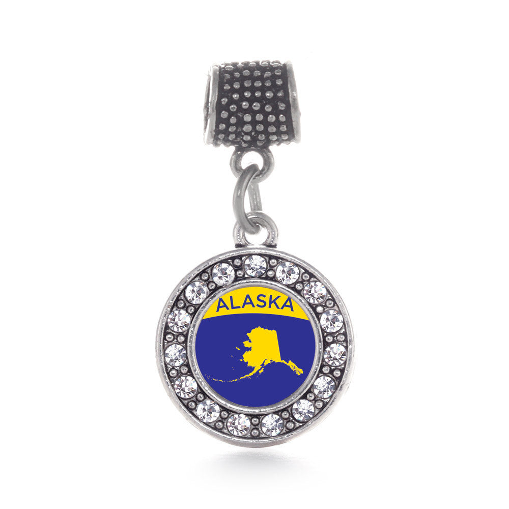 Alaska Outline Circle Charm