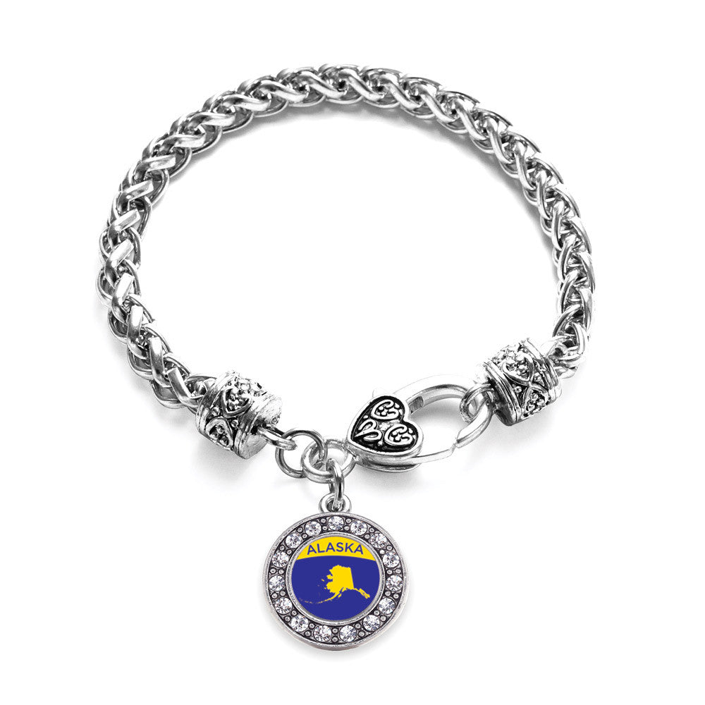 Alaska Outline Circle Charm