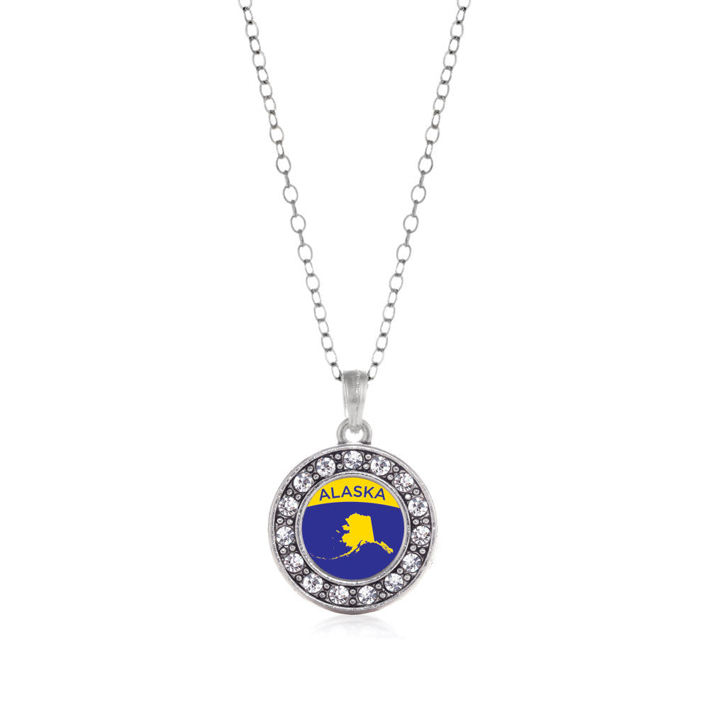 Alaska Outline Circle Charm
