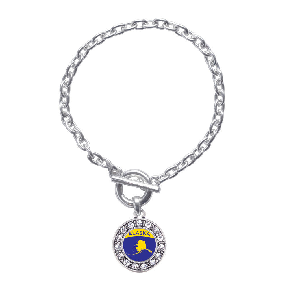 Alaska Outline Circle Charm