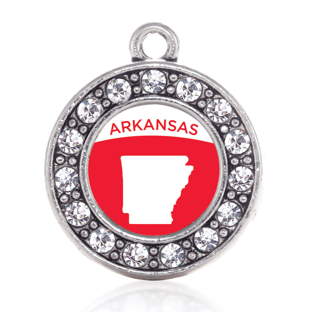 Arkansas Outline Circle Charm
