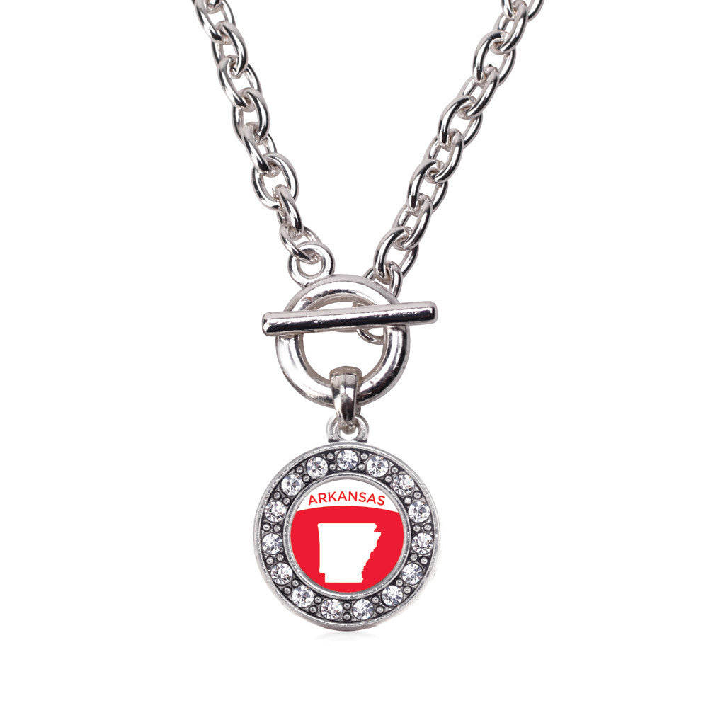 Arkansas Outline Circle Charm