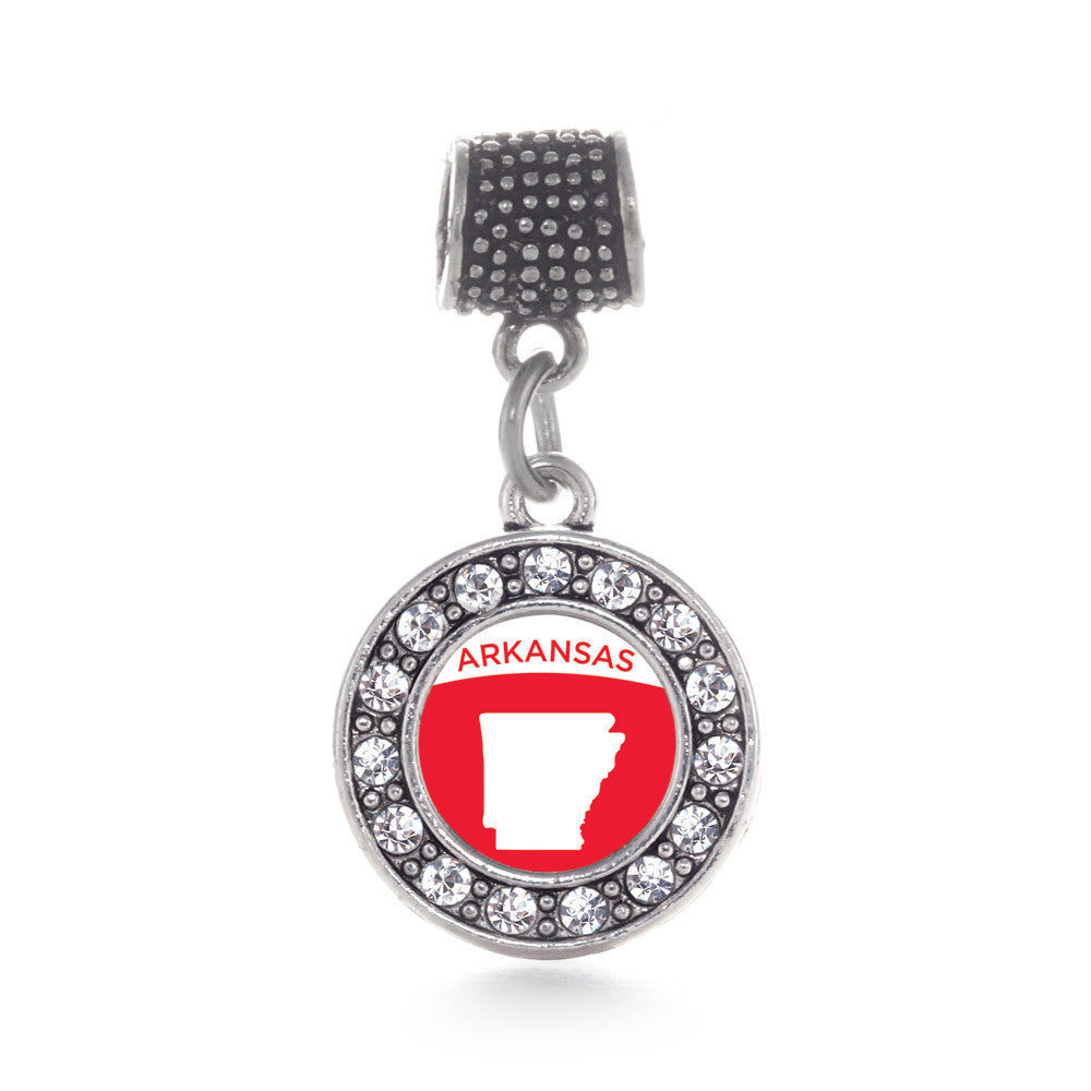Arkansas Outline Circle Charm