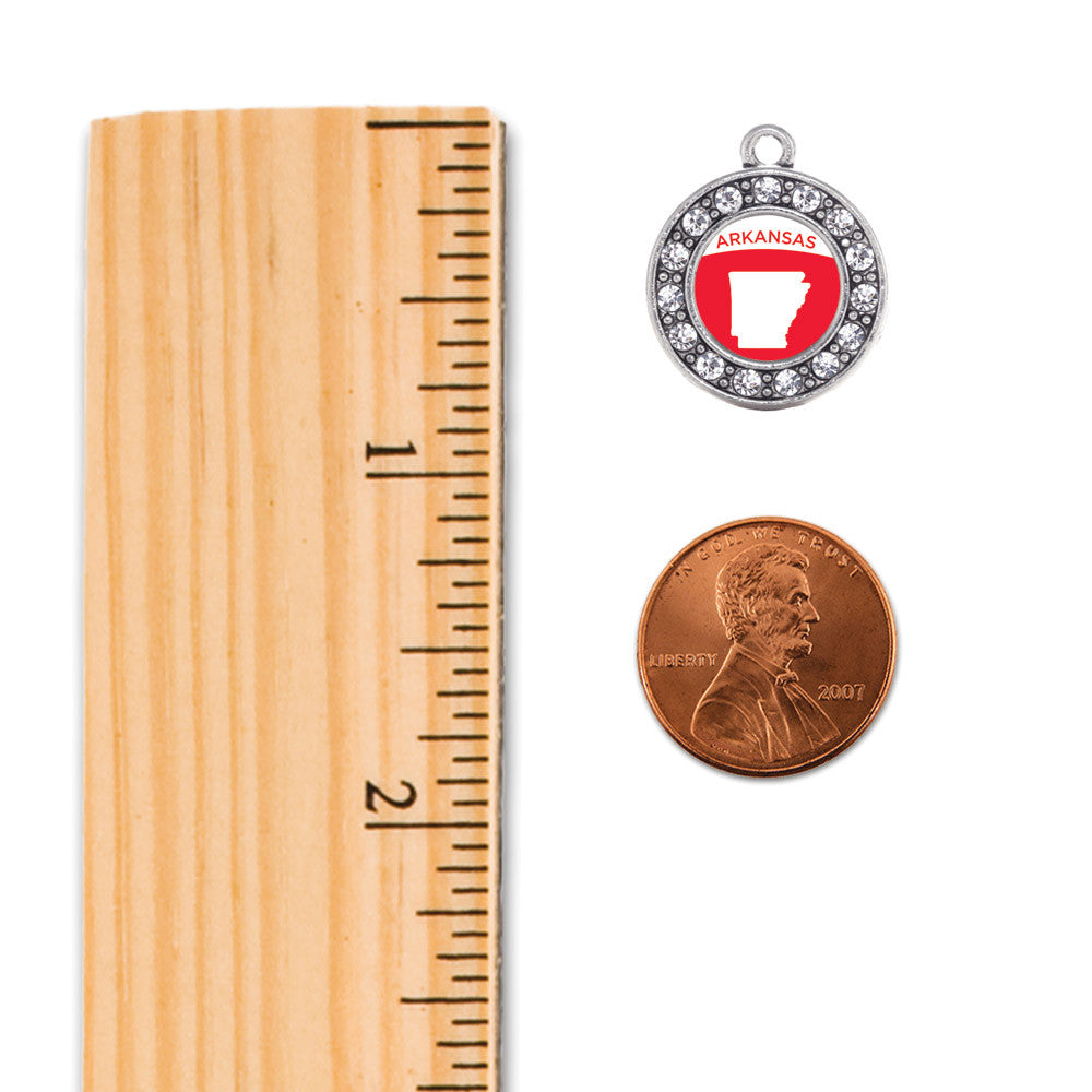 Arkansas Outline Circle Charm