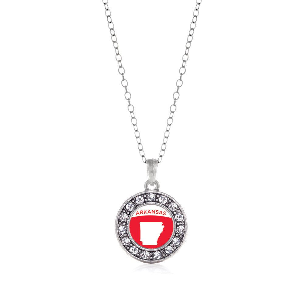 Arkansas Outline Circle Charm
