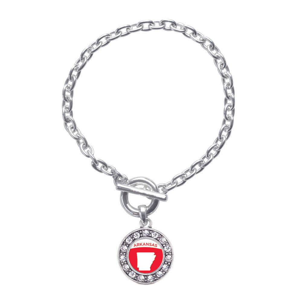 Arkansas Outline Circle Charm