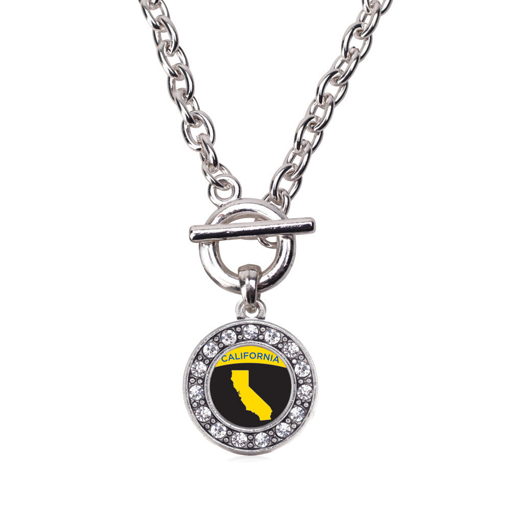 California Outline Circle Charm