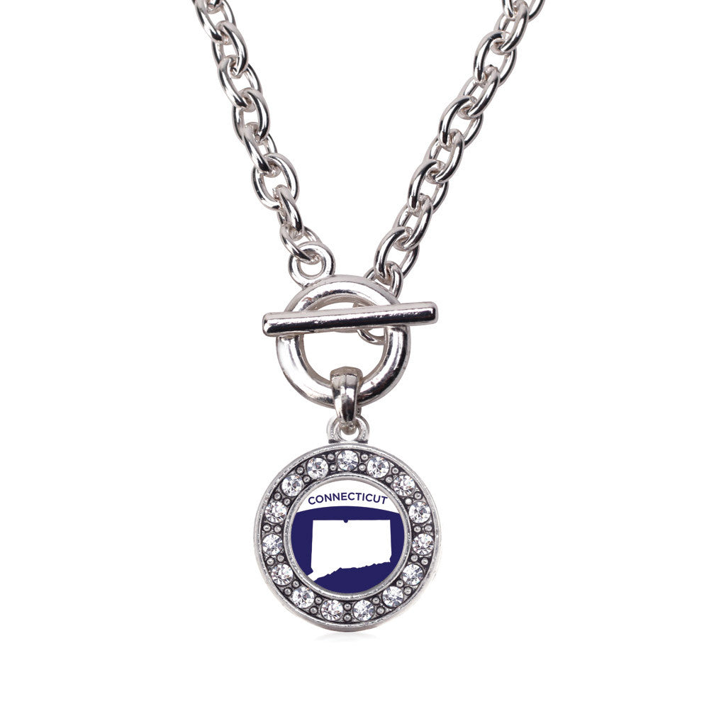 Connecticut Outline Circle Charm