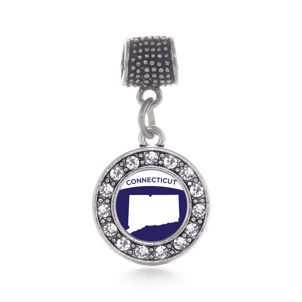 Connecticut Outline Circle Charm