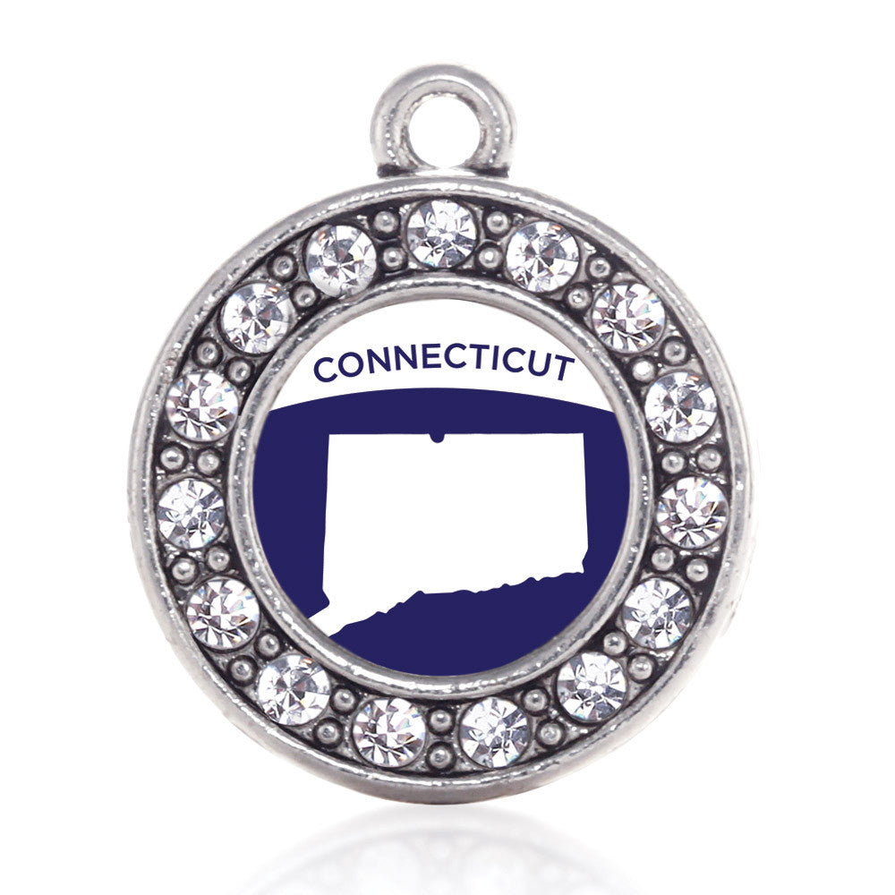 Connecticut Outline Circle Charm