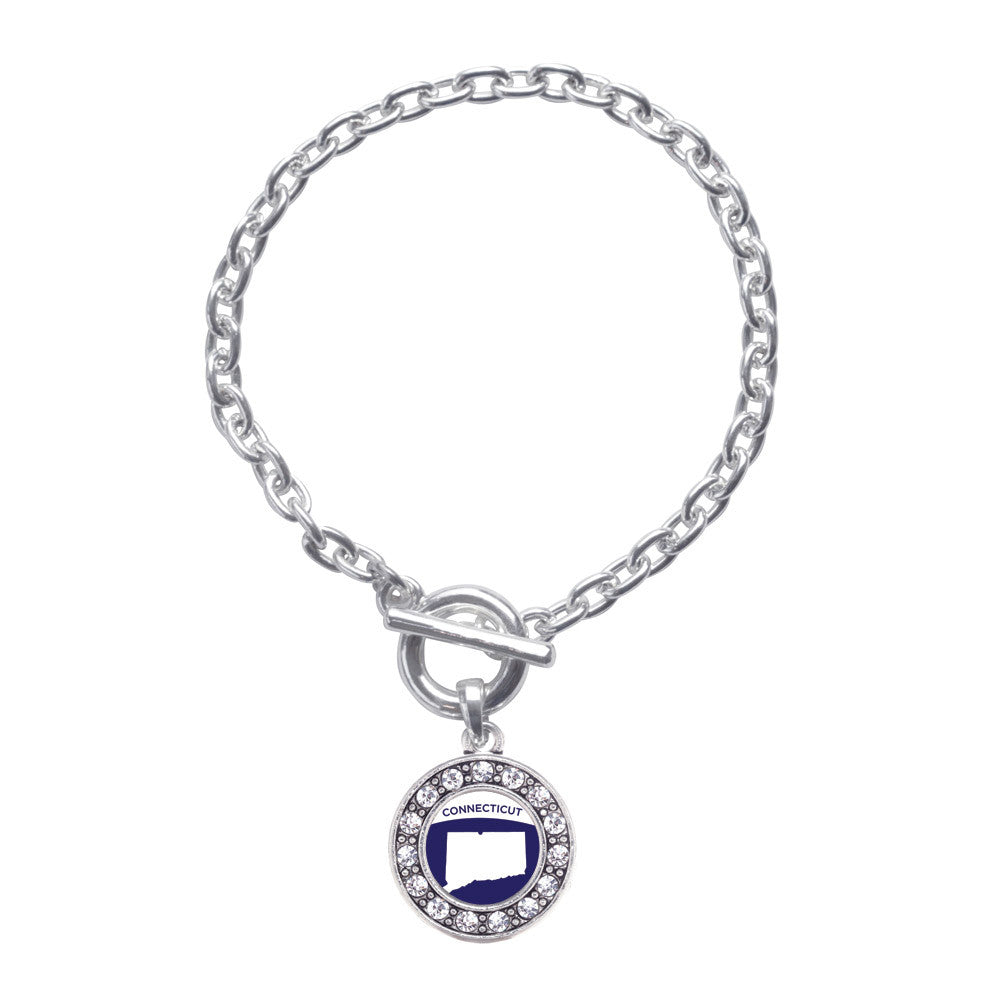 Connecticut Outline Circle Charm